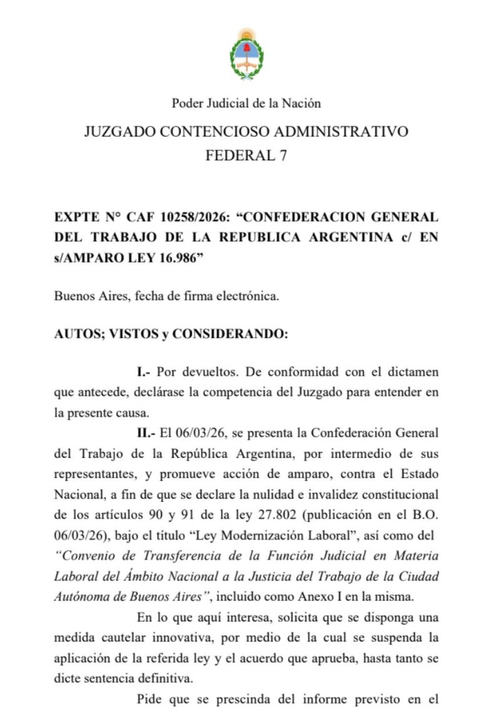 La Justicia le cerró la puerta a la CGT en su intento por frenar la ...